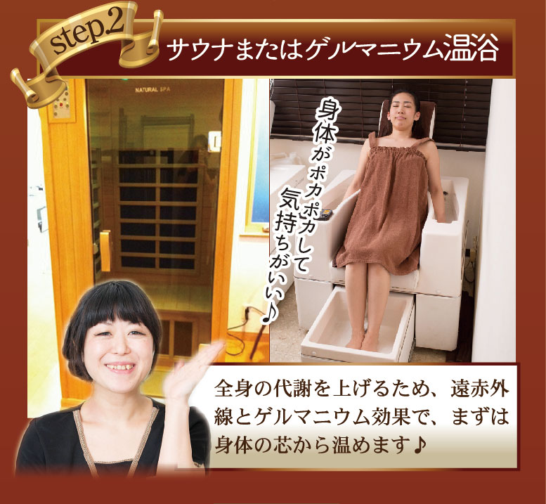 step02サウナまたはゲルマニウム温浴